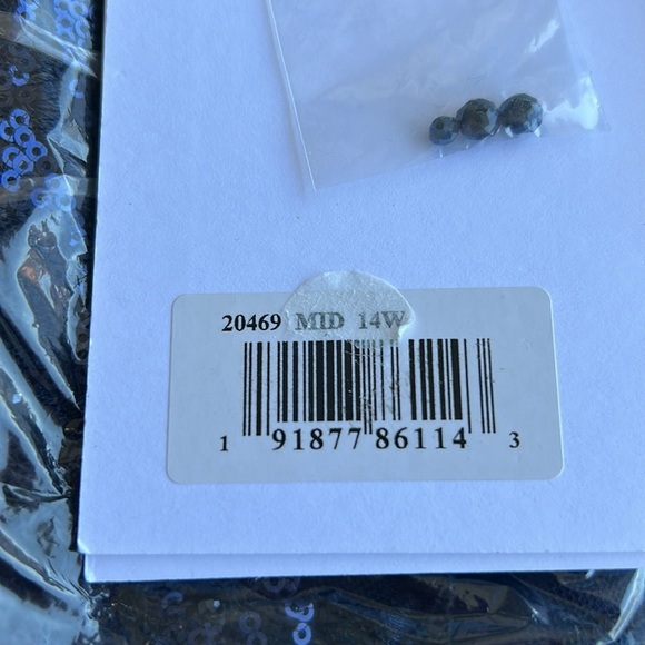 Mac Duggal 20469 NWT Navy High Neck Flutter Sleeve Embellished A-Line Gown - Picture 9 of 11